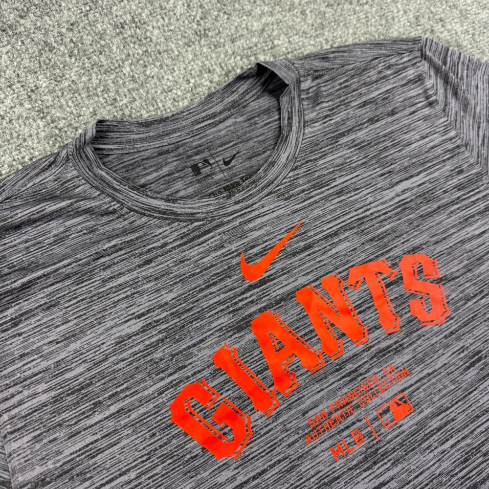 Nike SF Giants Shirt Medium Gray Dri-Fit MLB Authentic Collection Mens